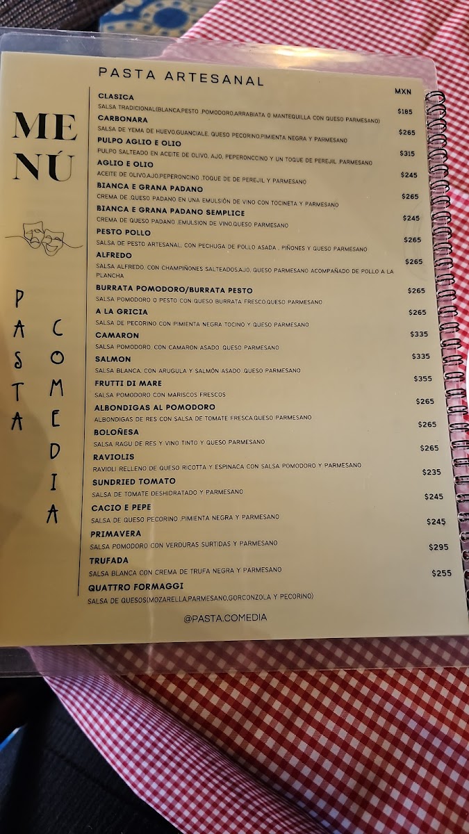 Pasta Comedia Menu - Image 2
